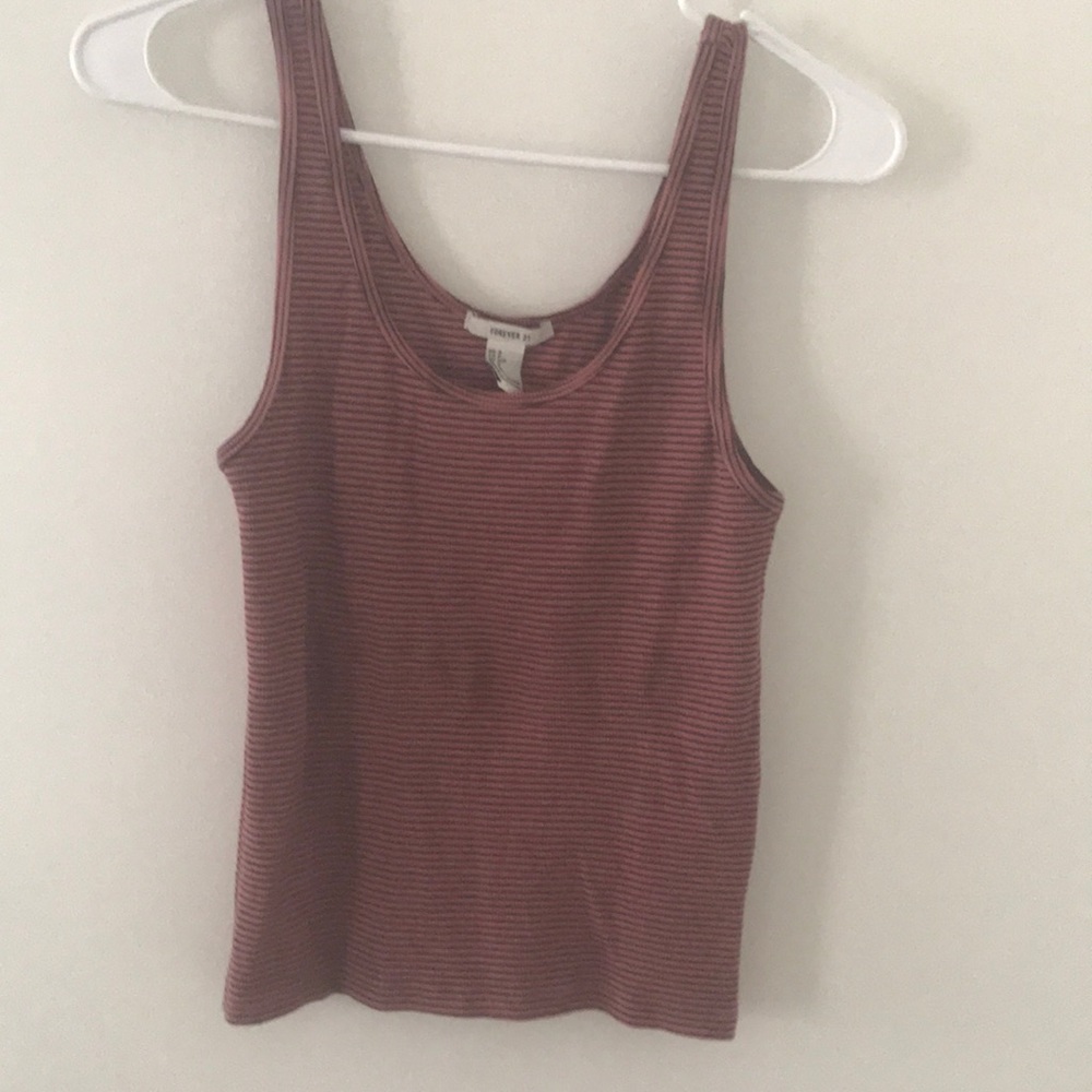 Pink and black striped forever 21 tank